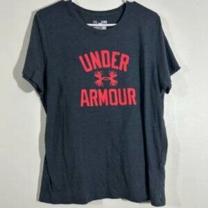 Under‎ Armour Women's XL Gray Loose Fit HeatGear T-Shirt Short Sleeve